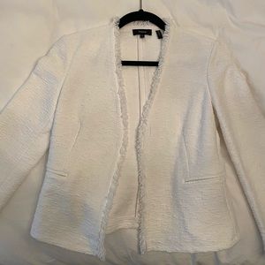 Theory white tweed jacket / blazer